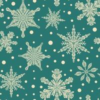 snowflakes on teal background vector