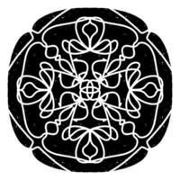a black and white drawing of a circular design vector