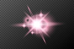 a pink star with a glowing effect on background vector