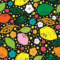lemon and lime seamless pattern vector