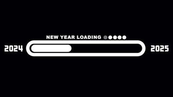 Loading 2024 to 2025 progress bar Alpha Channel Animation. Happy new year 2025 welcome. Year changing from 2024 to 2025. end of 2024 and starting of 2025. Almost reaching New Year Wishes 2025. video