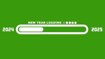 Loading 2024 to 2025 progress bar Green Screen Animation. Happy new year 2025 welcome. Year changing from 2024 to 2025. end of 2024 and starting of 2025. Almost reaching New Year Wishes 2025. video