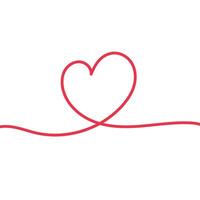 A simple red line drawing of a heart shape on a white background. vector