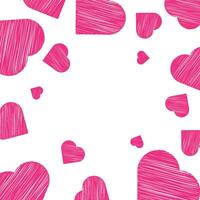 Playful Pink Heart Pattern on White Background vector