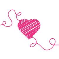 Hearts Continuous Scribble Line Drawing. Valentines day concept. illustration vector