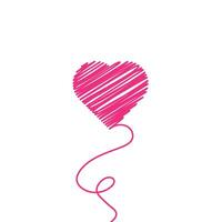 Hearts Continuous Scribble Line Drawing. Valentines day concept. Hearts Trendy Minimalist Illustration. illustration vector