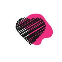 Abstract Heart Shape Design in Black and Pink vector