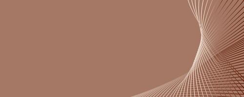 Abstract background in trendy color 2025 Mocha Mousse. Wavy lines. vector