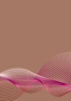 Abstract background in trendy color 2025 Mocha Mousse. Wavy lines. Illustration vertical format in saze A4, A5. vector