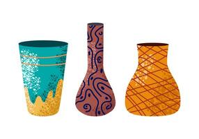 Abstract vases. Isolated illustration vector