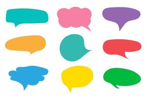 Callout color text icons set on white background vector