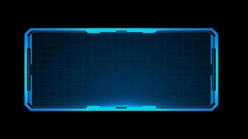 Futuristic hud screen or technology box blue with light interface sci-fi vector