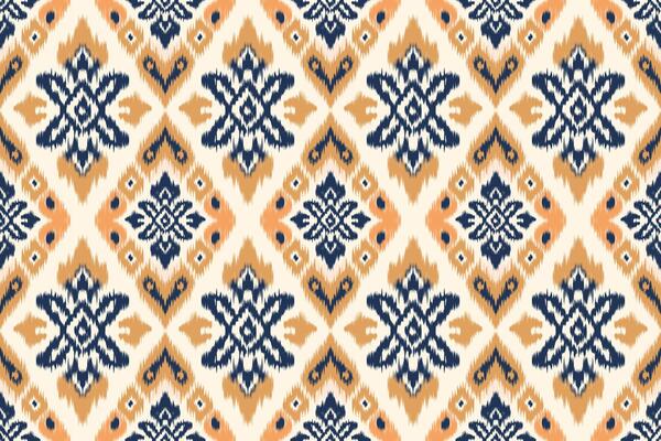 Seamless ethnic Ikat pattern in tribal, folk embroidery, and Mexican style Aztec geometry for Graphic Arts, Carpet Design, Wallpaper, Wrapping, and Clothing.