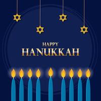 Hanukkah candles with Stars of David decorations vector