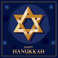 Happy Hanukkah with golden Star of David vector