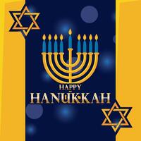 Hanukkah menorah with Star of David and decor vector