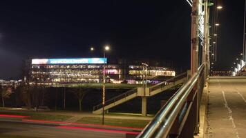 Kaunas, Lithuania - 24th november, 2024 -zoom in view popular events sports concerts venue Zalgiris arena in Kaunas city. Lithaunian national basketball team venue. Zalgiris basketball team home arena video