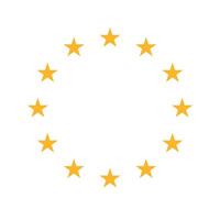 European Union flag with a circle of twelve golden stars on a white background vector