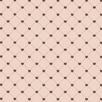 geometric pattern with small brown hearts connected by diagonal lines on a beige background vector