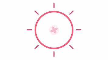 Cross x symbol in black outline and transparent background animated footage looping video