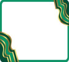 Green and gold frame with a gold border vector