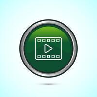 icon design illustration. camera icon, camera symbol, movie sign, Green Color Round Button Design vector