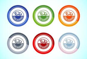 Free shipping icon design Free delivery icon, Button Design set vector