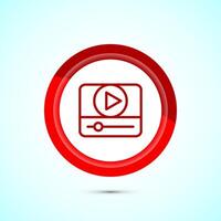 icon design illustration. camera icon, camera symbol, movie sign, Red Color Button Design vector