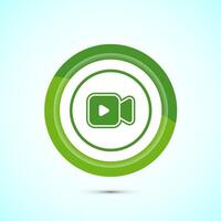 icon design illustration. camera icon, camera symbol, movie sign, Green Color Button Design vector