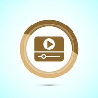 icon design illustration. camera icon, camera symbol, movie sign, Gold Color Button Design vector