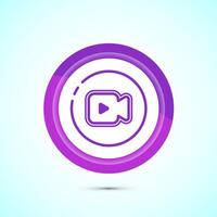 icon design illustration. camera icon, camera symbol, movie sign, Pink Color Button Design vector