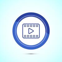 icon design illustration. camera icon, camera symbol, movie sign, Blue Color Button Design vector