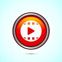 icon design illustration. camera icon, camera symbol, movie sign, Orange Color Round Button Design vector