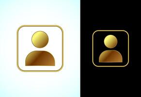 User profile icon design illustration, User profile avatar gold color vector