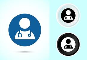 Doctor icon design illustration, Medical consultation and assistant avatar sign vector