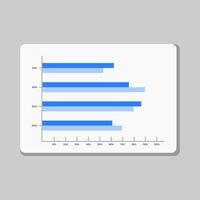 a simple graph in blue color with white background vector