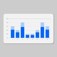 simple graph in blue color with white background vector