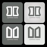 OO polygon, hexagon, flat and simple letter logo set in one artboard. OO minimalist and classic logo. vector