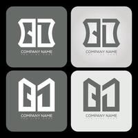 QD polygon, hexagon, flat and simple letter logo set in one artboard. QD minimalist and classic logo. vector