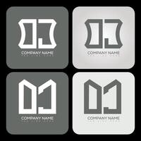OJ polygon, hexagon, flat and simple letter logo set in one artboard. OJ minimalist and classic logo. vector