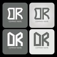 OR polygon, hexagon, flat and simple letter logo set in one artboard. OR minimalist and classic logo. vector
