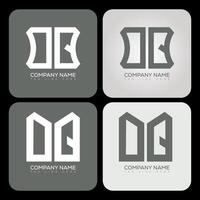 OQ polygon, hexagon, flat and simple letter logo set in one artboard. OQ minimalist and classic logo. vector