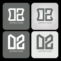 OZ polygon, hexagon, flat and simple letter logo set in one artboard. OZ minimalist and classic logo. vector
