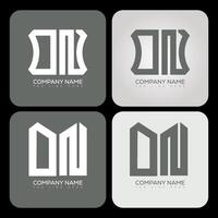 ON polygon, hexagon, flat and simple letter logo set in one artboard. ON minimalist and classic logo. vector