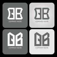 QB polygon, hexagon, flat and simple letter logo set in one artboard. QB minimalist and classic logo. vector