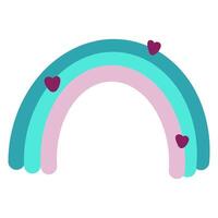 Rainbow illustration with hearts isolated on white vector