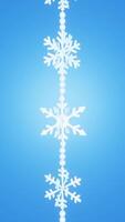 Abstract 3D vertical greeting card invitation mockup snowflake chain wire winter backgrounds event festive Merry Christmas Happy New Year Navidad seasonal blank space cut out loop animation wallpaper video