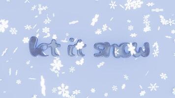 Abstract 3D infographic horizontal backgrounds text event New Year festive Merry Christmas 'Let It Snow' greeting card glitter snowflake storm snowfall frozen white dust bokeh confetti animation loop video