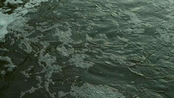 An artistic and captivating depiction of a dark green water surface featuring gentle waves and swirling foam video