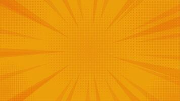 Animation yellow color comic background in pop art style, nice halftone gradation. Loop playback on 4K footage. Suitable for comics, prints, posters, etc. video